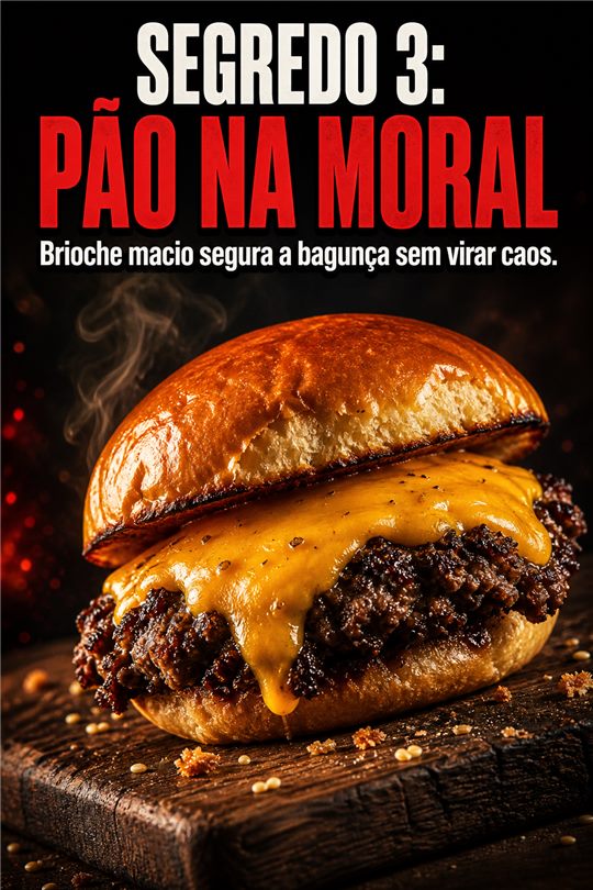 Slide de carrossel com o logo da Brasa Burger no canto